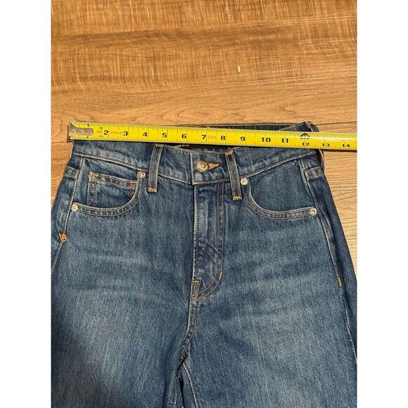 Veronica Beard Keane Jeans Long Straight Leg High Rise Split Denim Size 23 - Picture 10 of 13